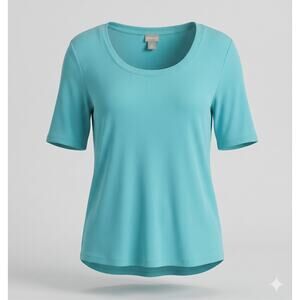 Chico's Women's‎ XL Minimalist Coastal Staple Dopamine Dressing Ribbed T-Shirt